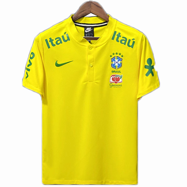Brazil pre-match training soccer jersey match men's yellow sportswear football shirt 2022-2023